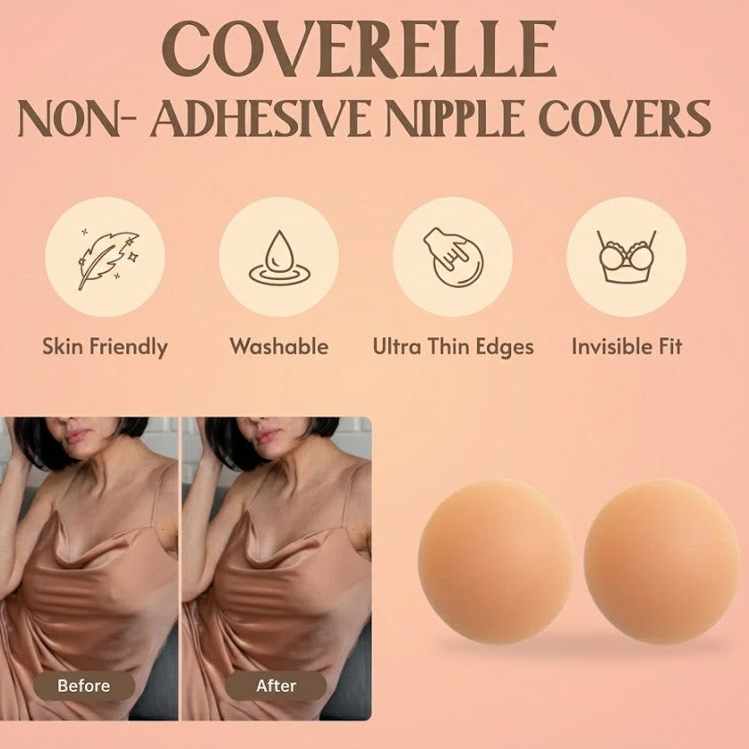 Coverelle™ Reusable Silicone Nipple Covers (2 Pairs – 8 cm)